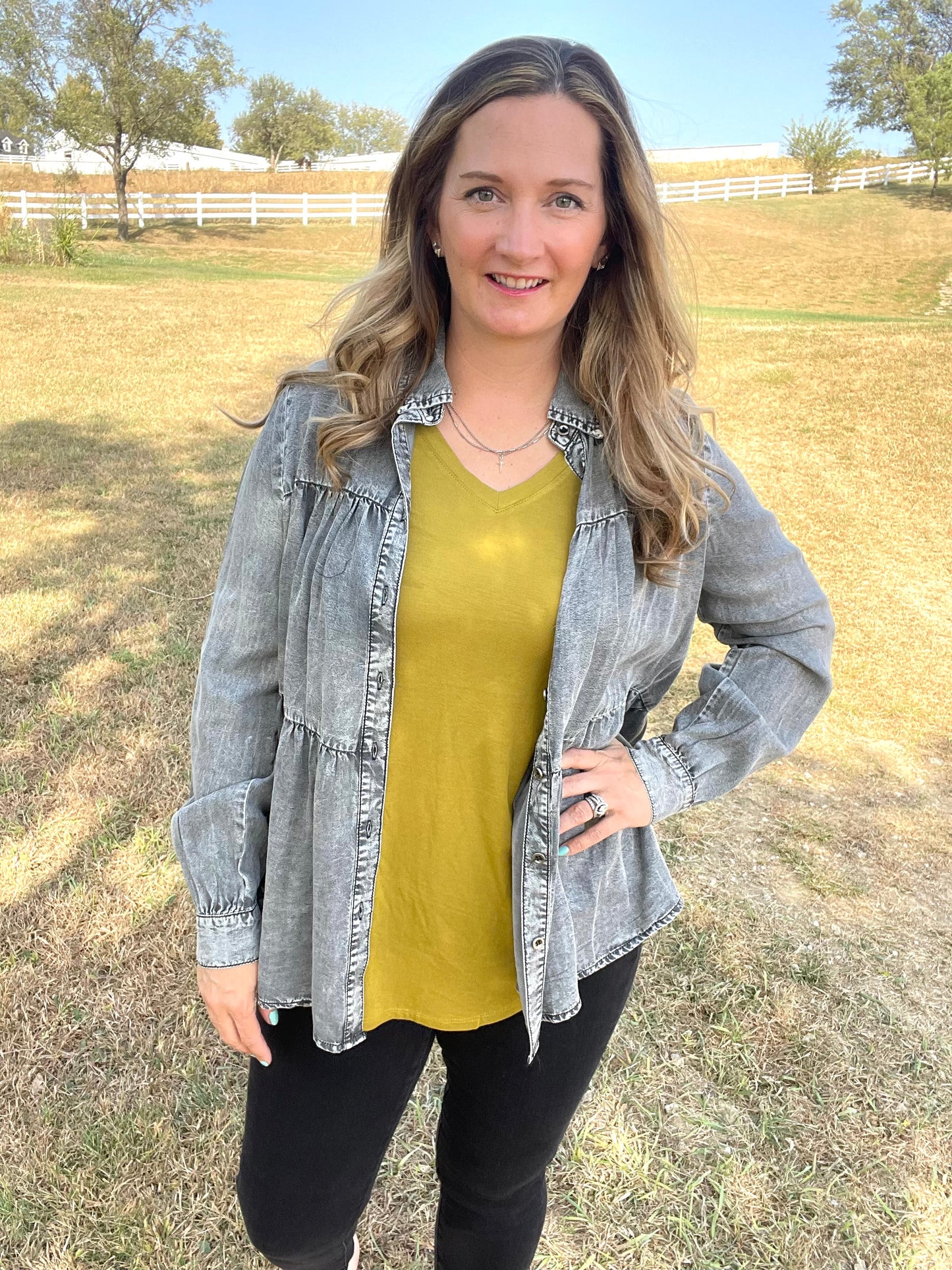 Charcoal Chambray Shacket