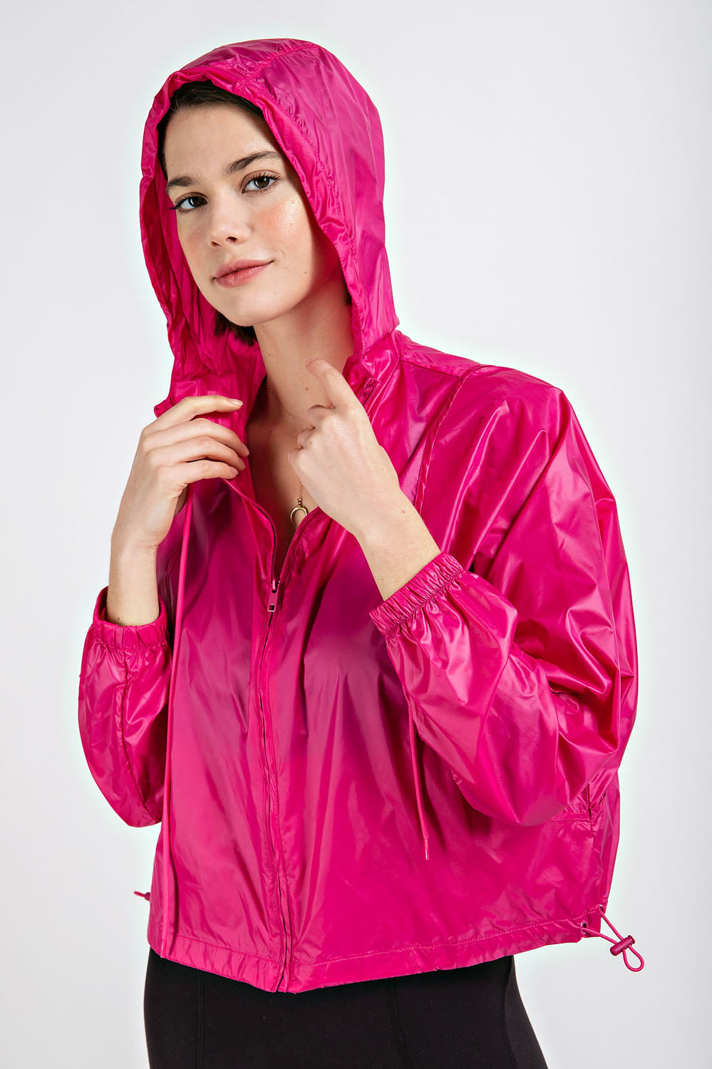 Staying Slick Jacket + Carrying Pouch in Hot Pink
