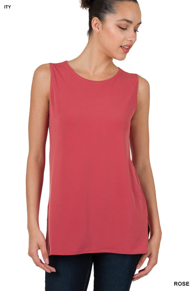 Side Slit Sleeveless Top