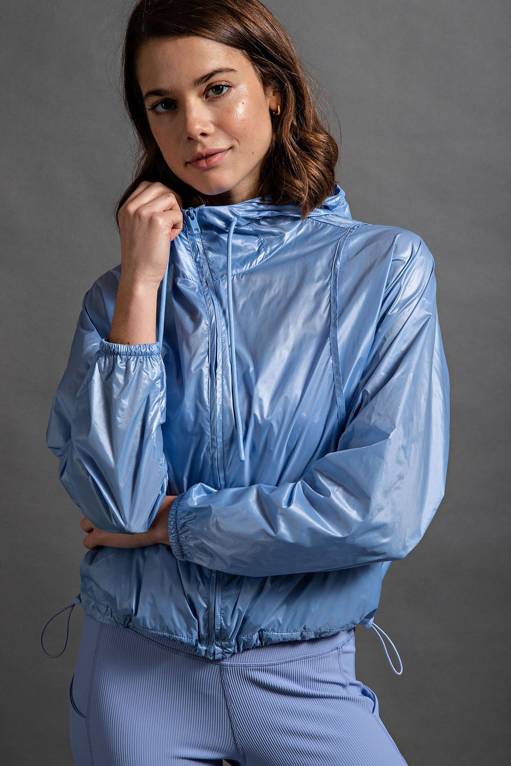 Staying Slick Jacket + Carrying Pouch in Pastel Blue