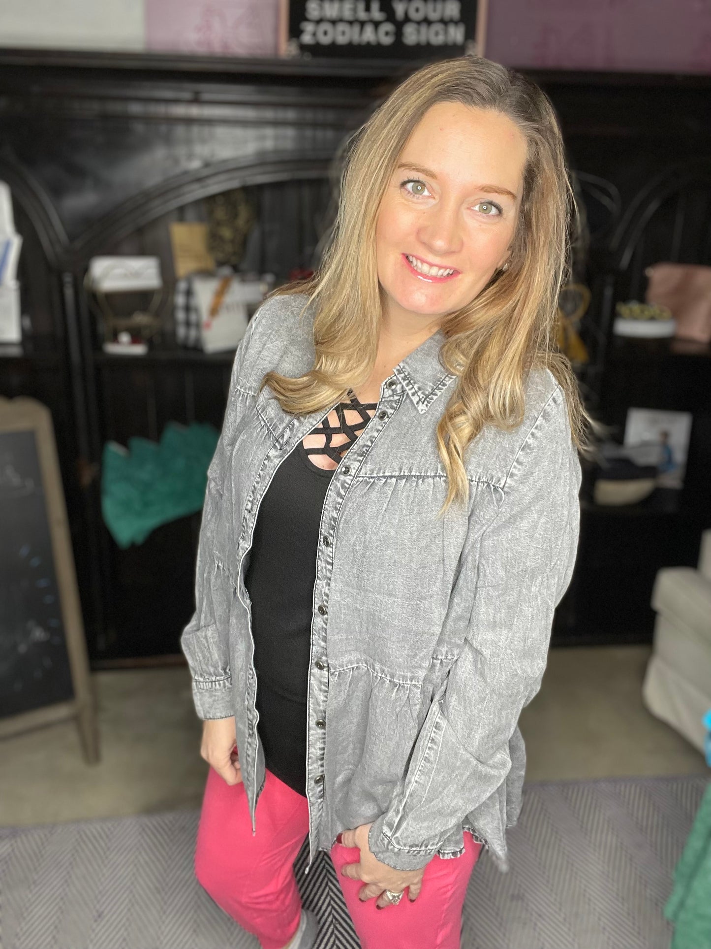 Charcoal Chambray Shacket