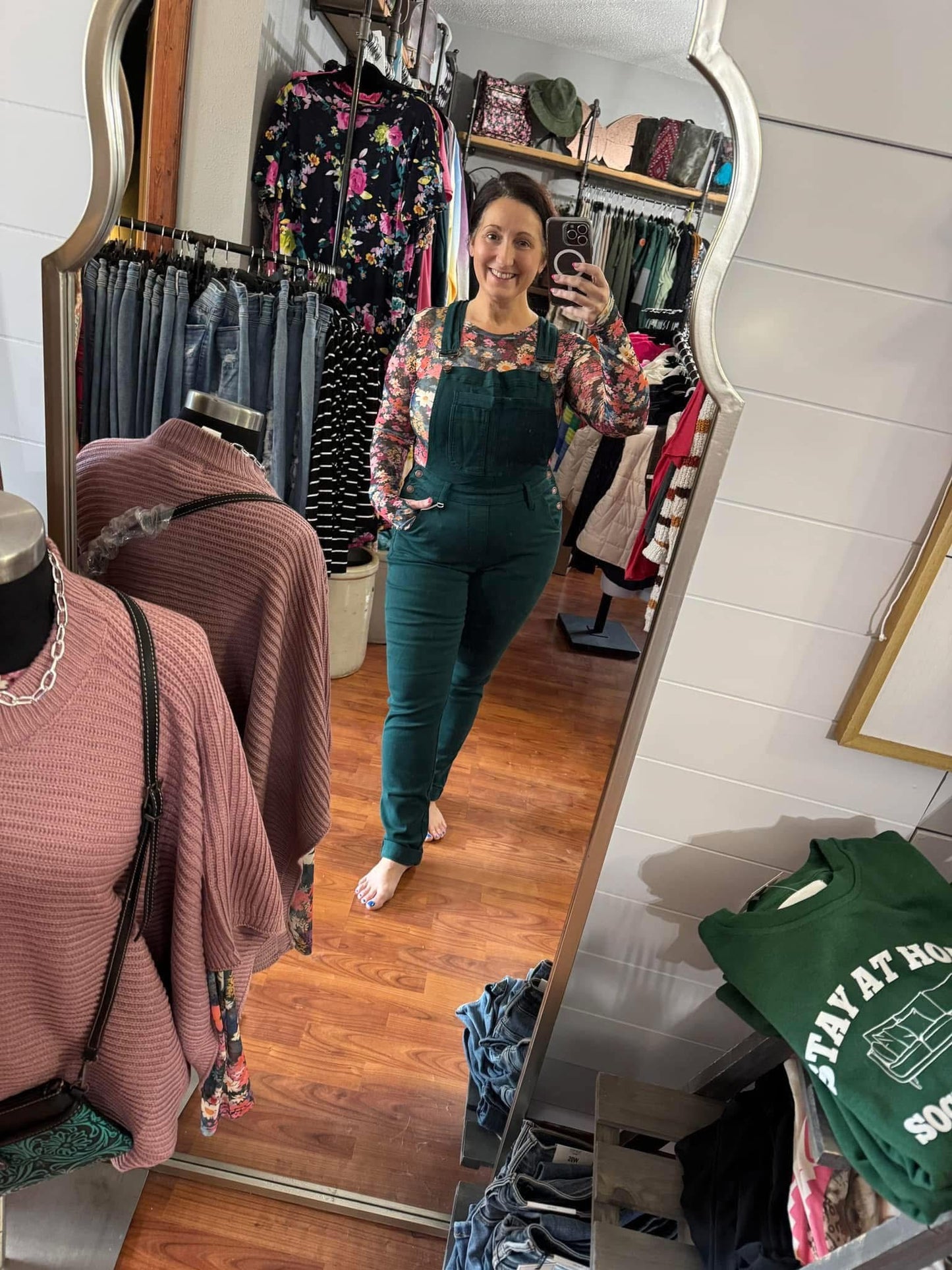 Judy Blue Garment Dyed Overalls - Teal