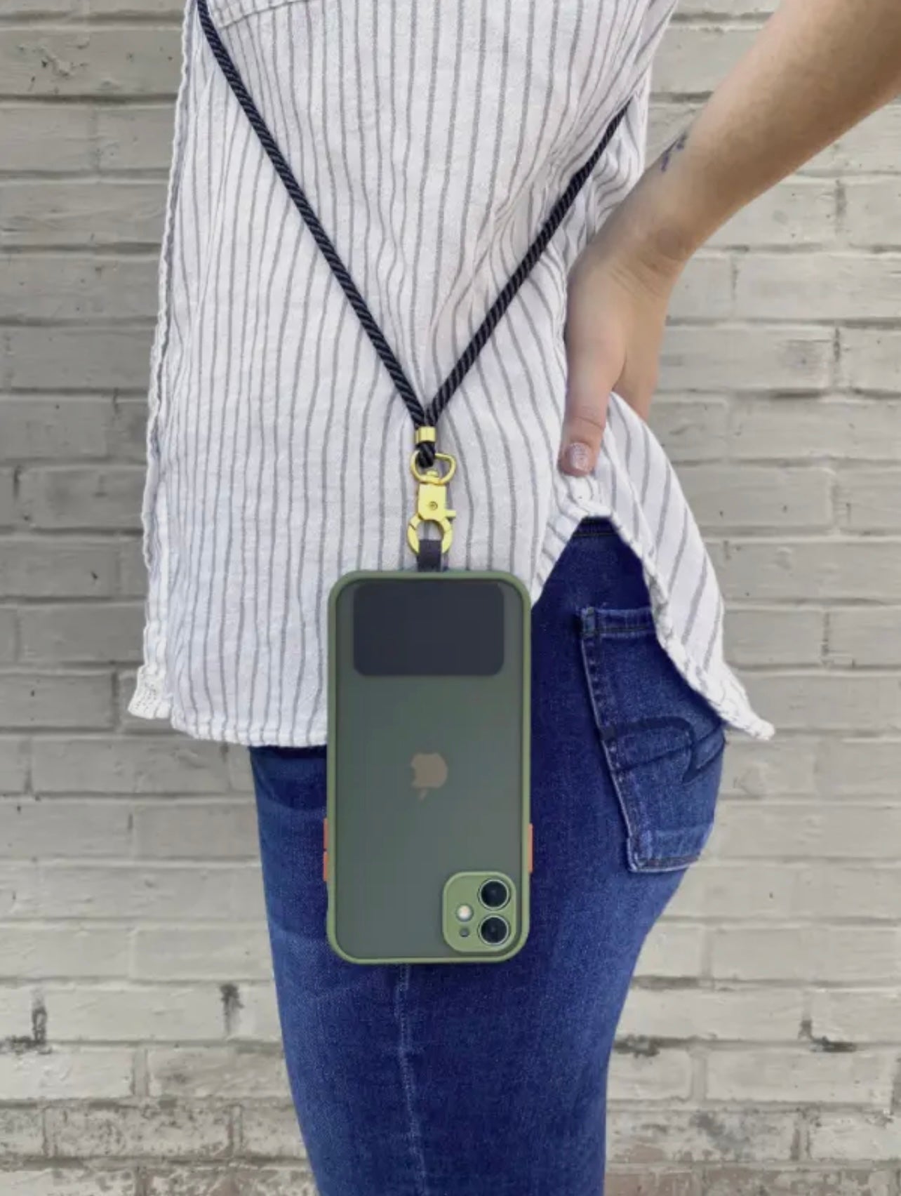 The Hookup Phone Lanyard in Charcoal