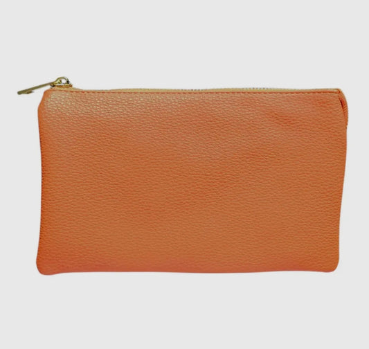 Clutch Wallet into Crossbody Bag-Orange