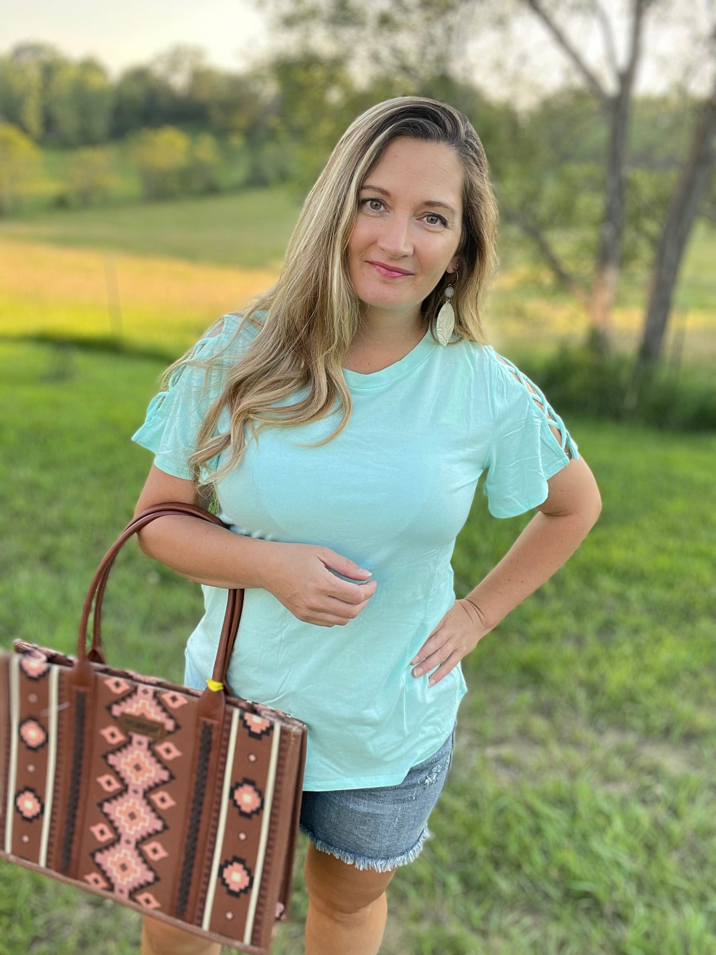 Criss Cross Sleeve Top
