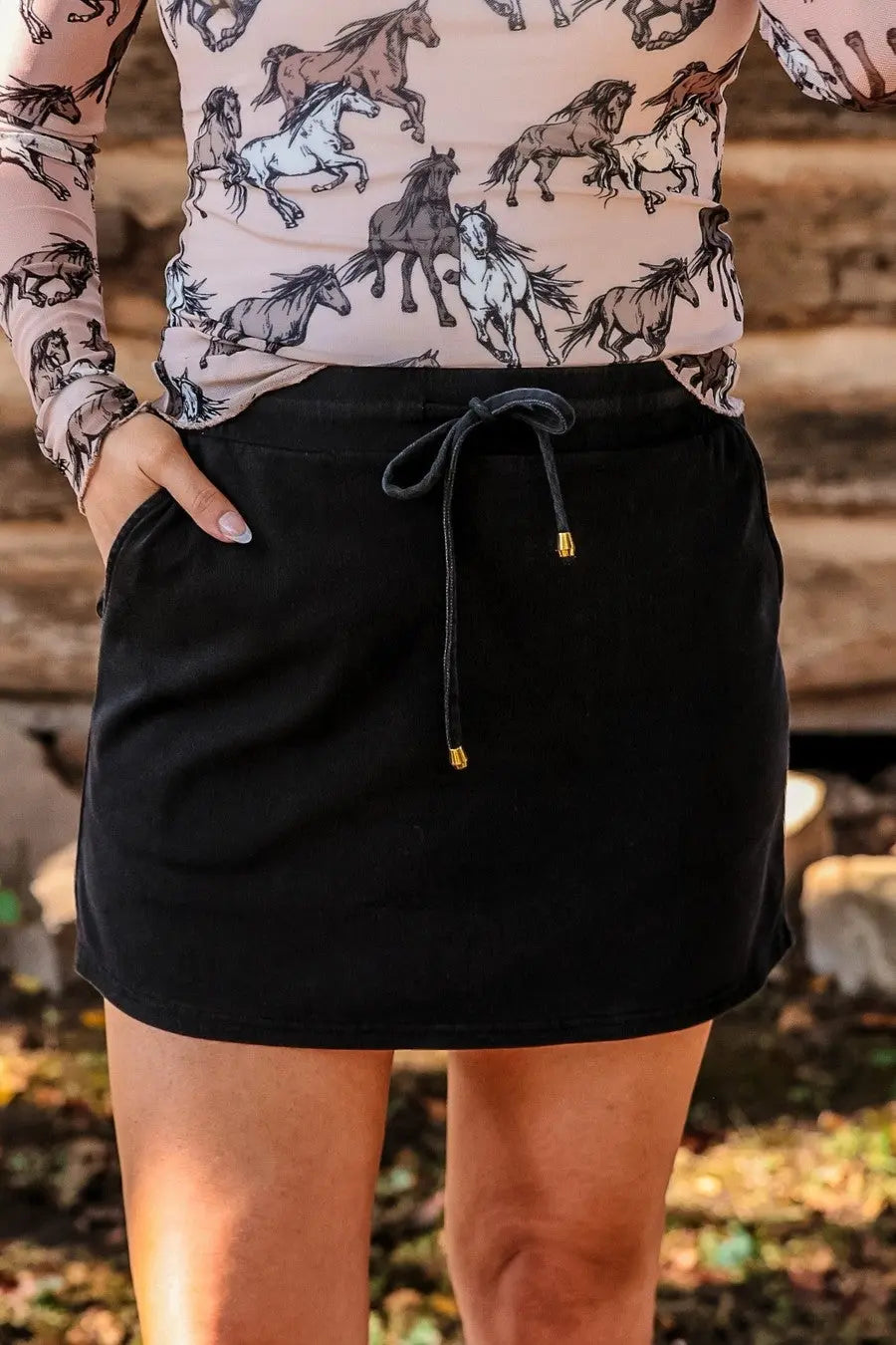 Redefining Summer Black Denim Skort