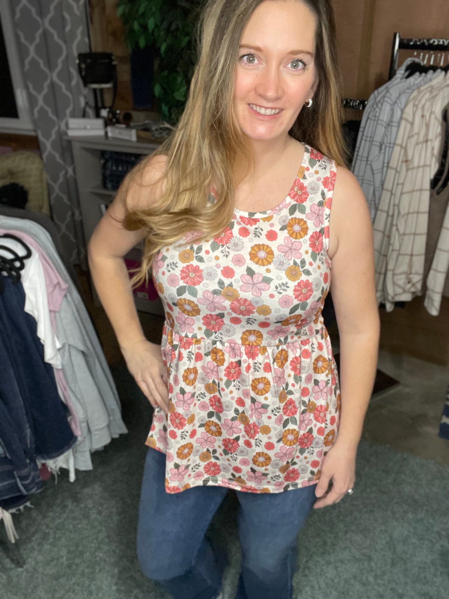 Groovy Baby Floral Empire Tank
