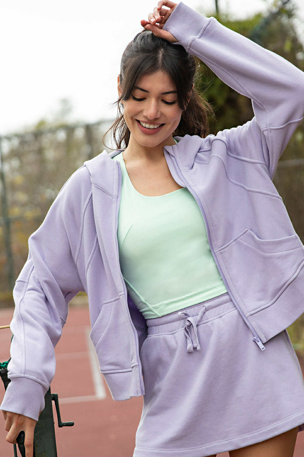 Cool Down Zip Hoodie Lavender