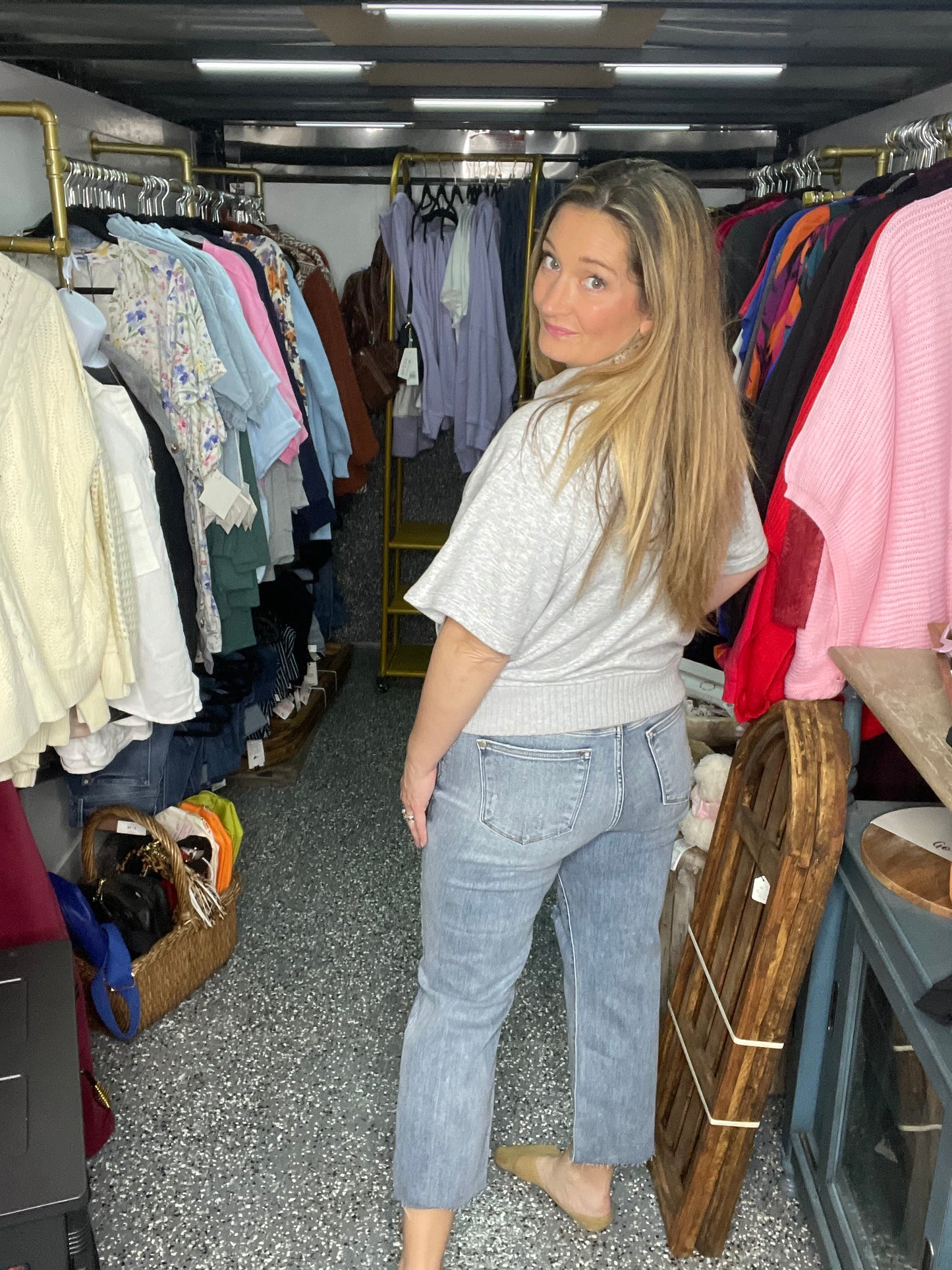 Judy Blue Cropped Distressed Denim