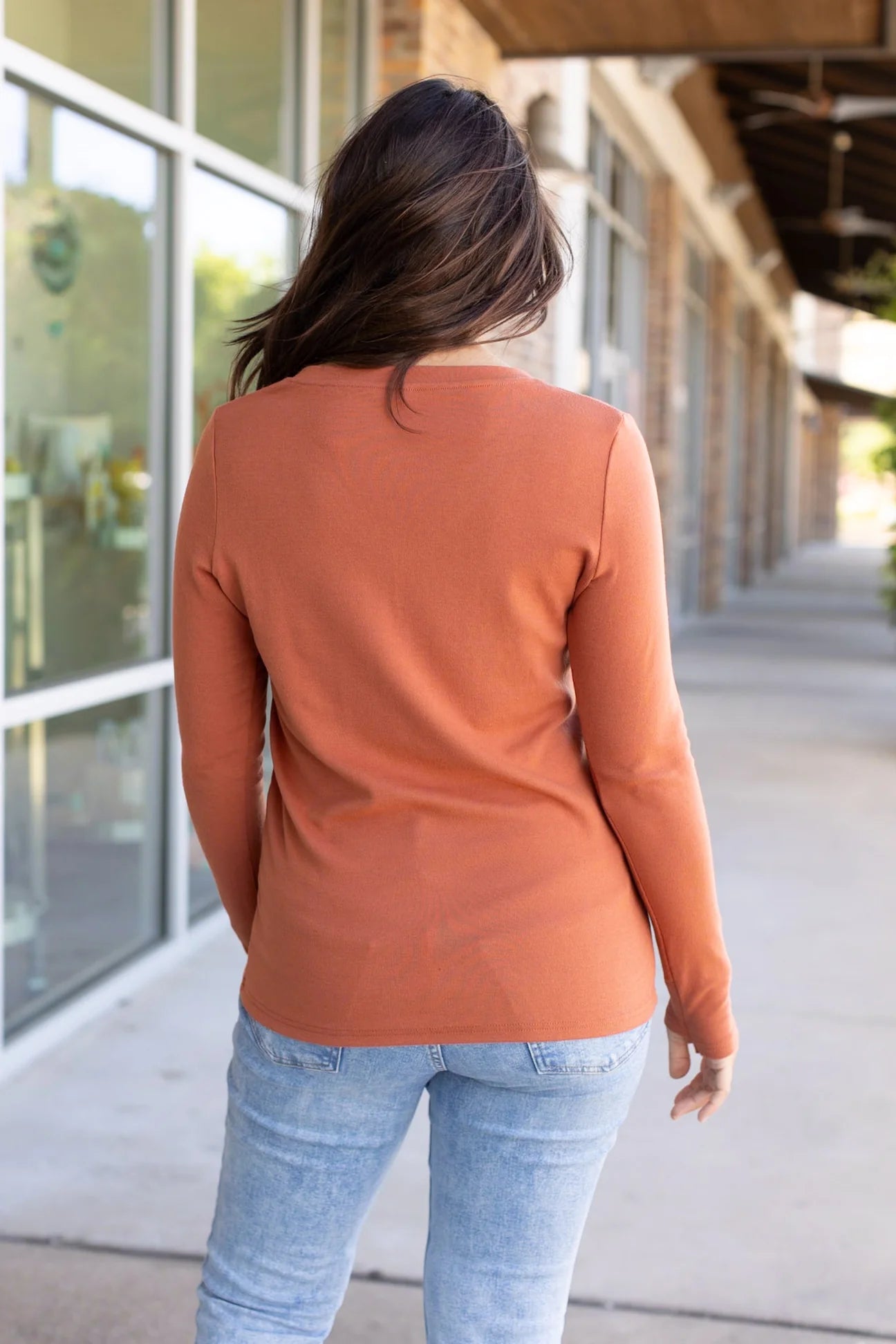 Ready, Pumpkin V-Neck Top