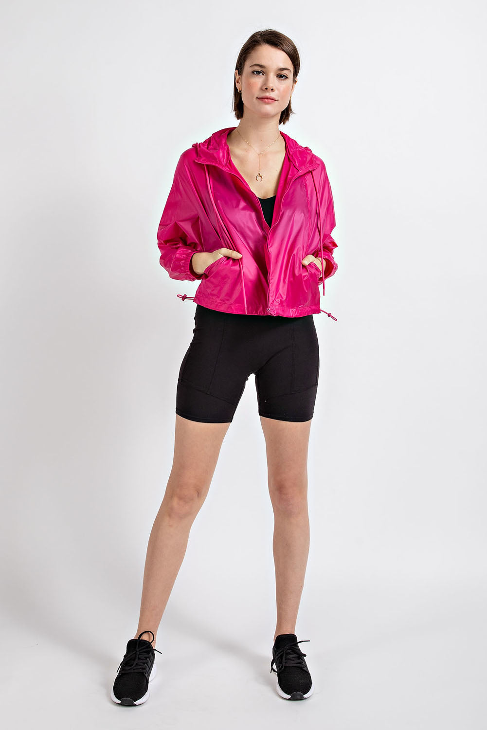 Staying Slick Jacket + Carrying Pouch in Hot Pink