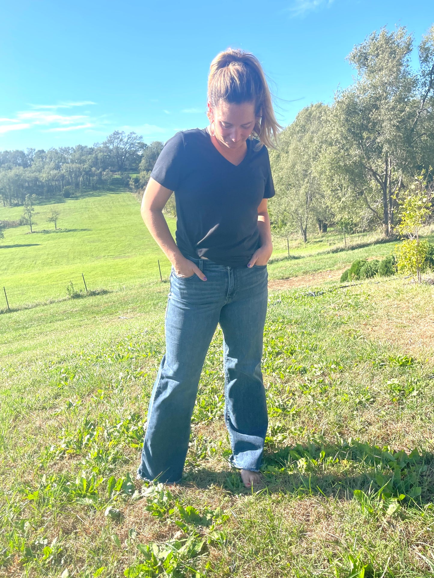 Judy Blue Wide Leg Mid Rise Jeans