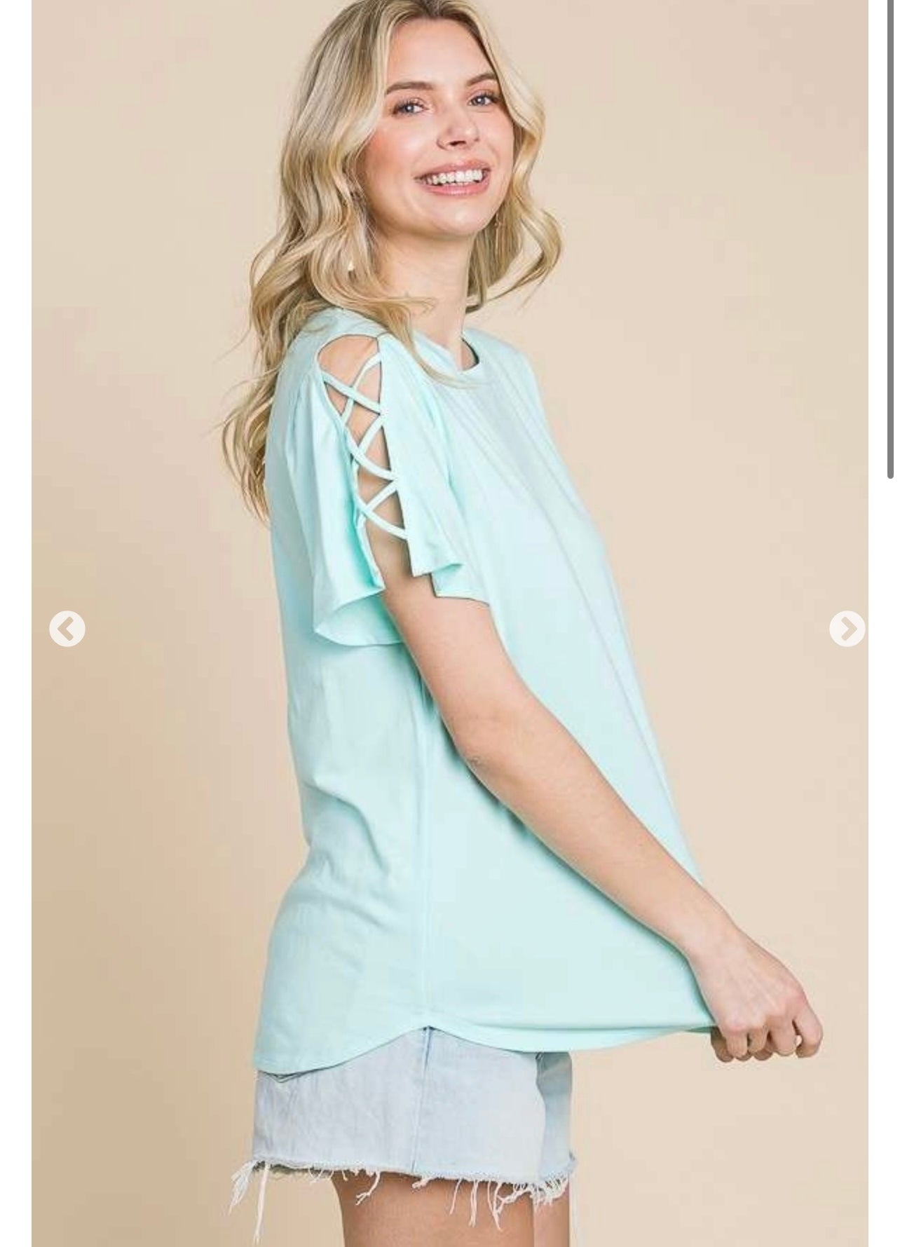 Criss Cross Sleeve Top