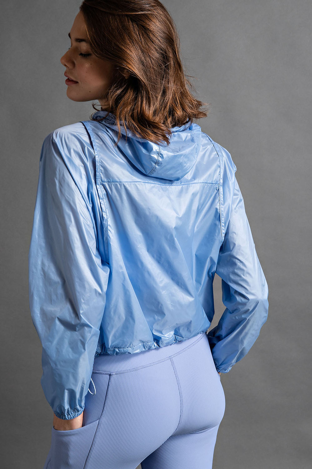 Staying Slick Jacket + Carrying Pouch in Pastel Blue