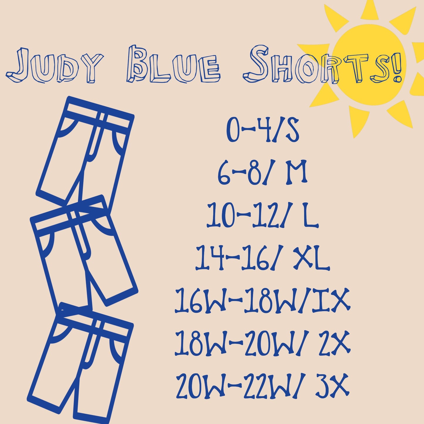 Red Judy Blue Shorts