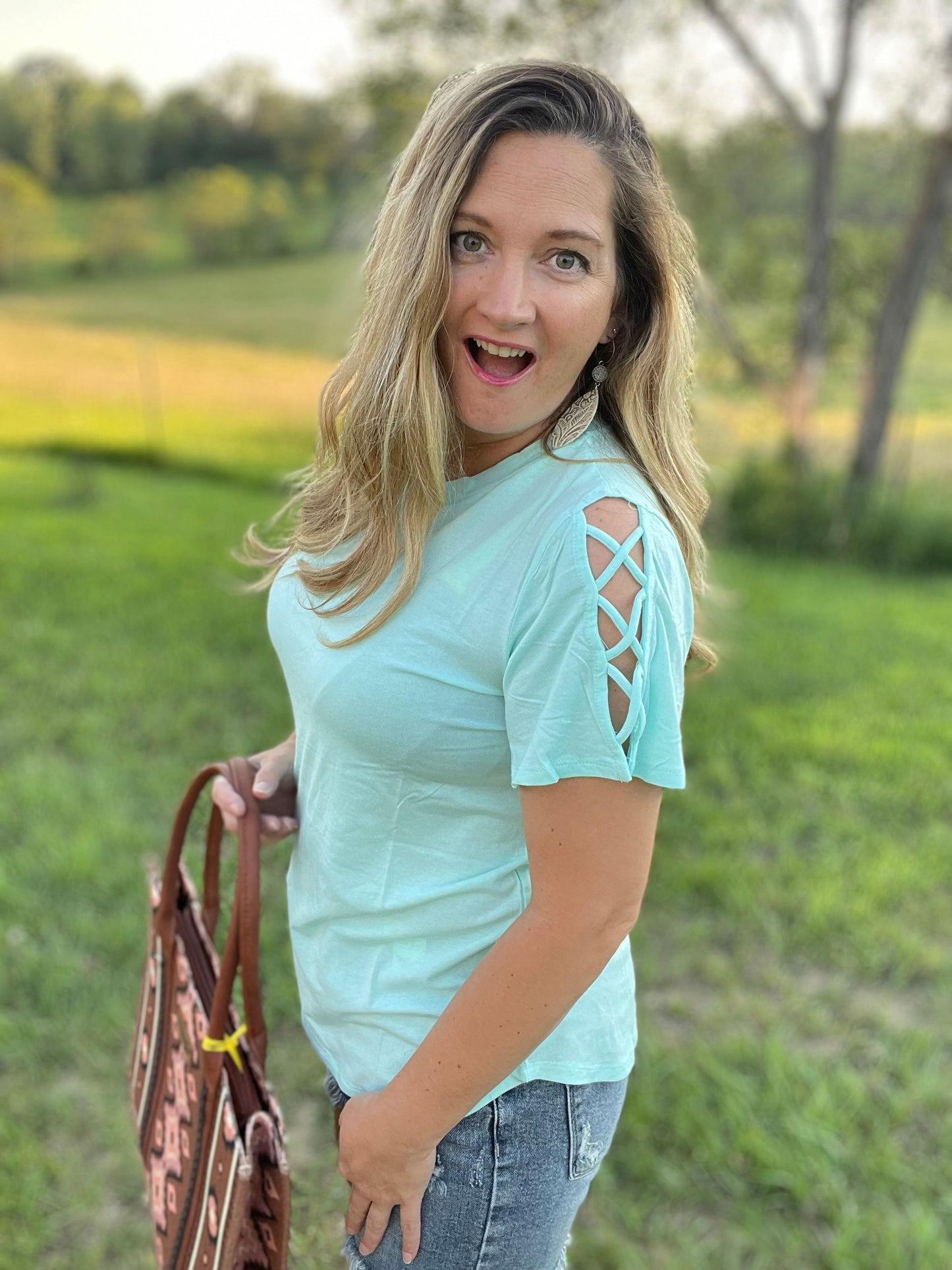 Criss Cross Sleeve Top