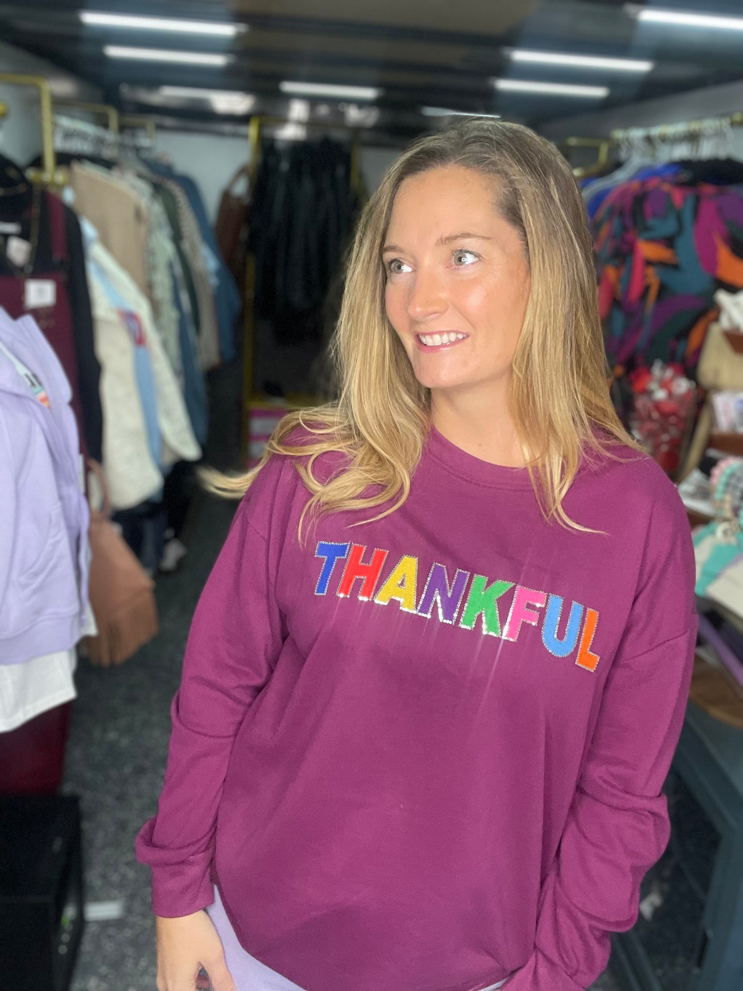 Thankful in Color Sequin Top