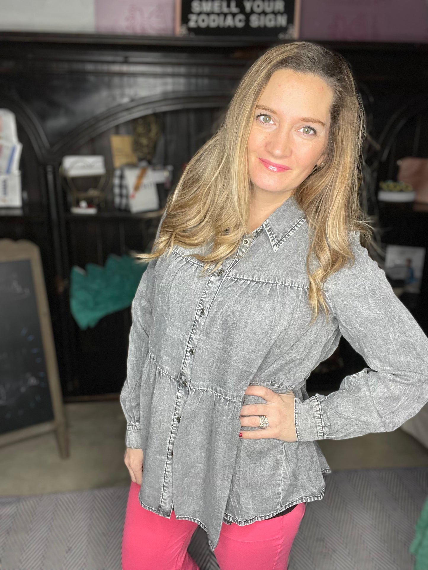 Charcoal Chambray Shacket