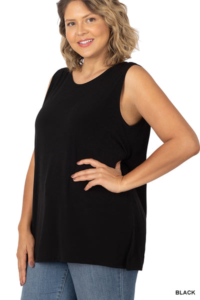 Side Slit Sleeveless Top