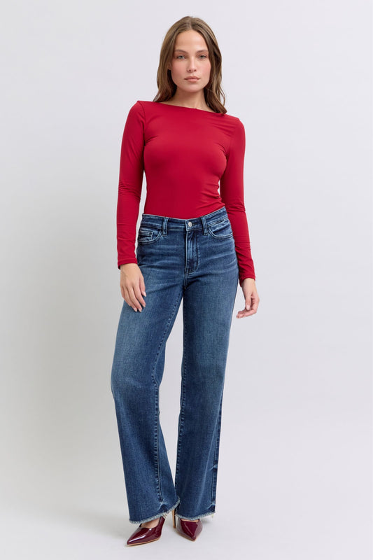 Judy Blue Wide Leg Mid Rise Jeans