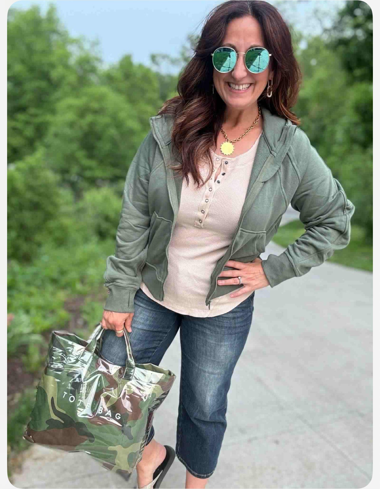 Cool Down Zip Hoodie Olive