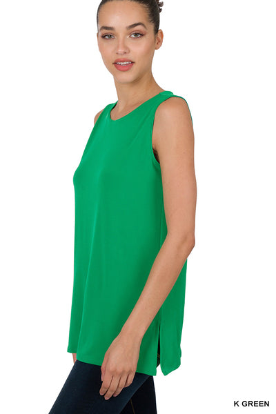 Side Slit Sleeveless Top