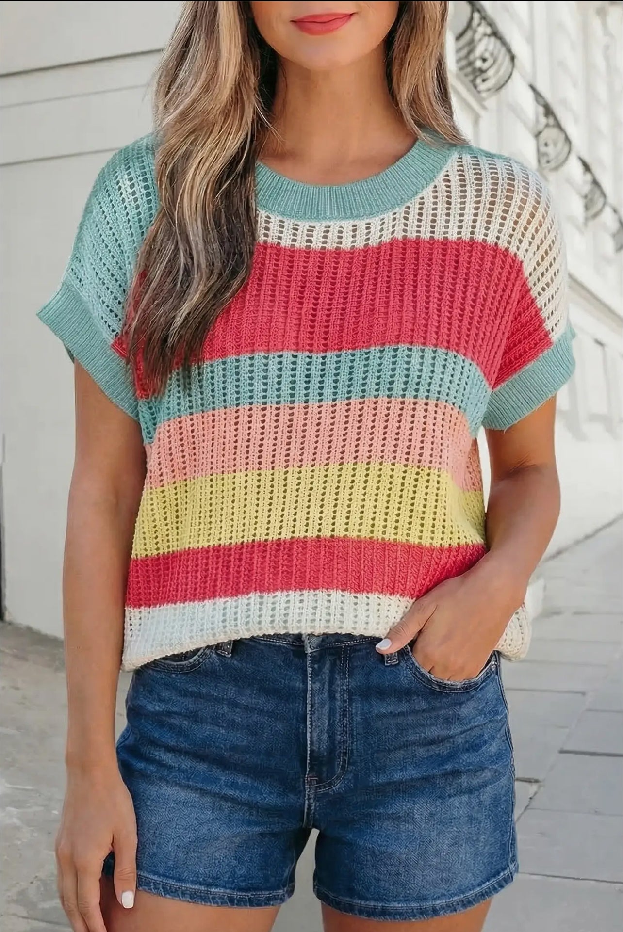 Color The Rainbow Knit Top
