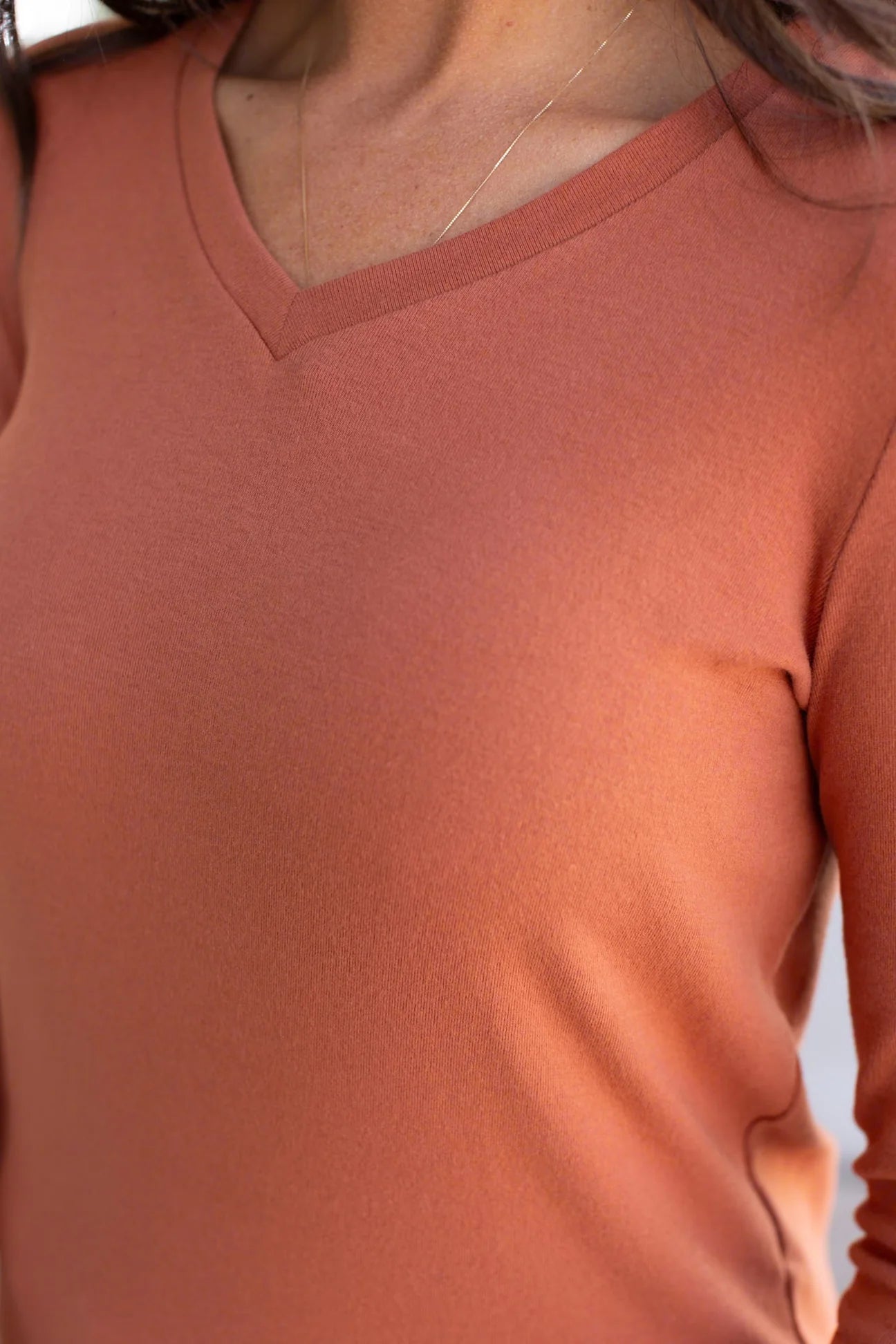Ready, Pumpkin V-Neck Top
