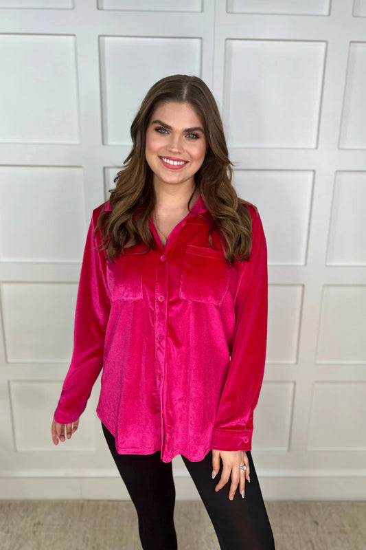 Velvet Button Up