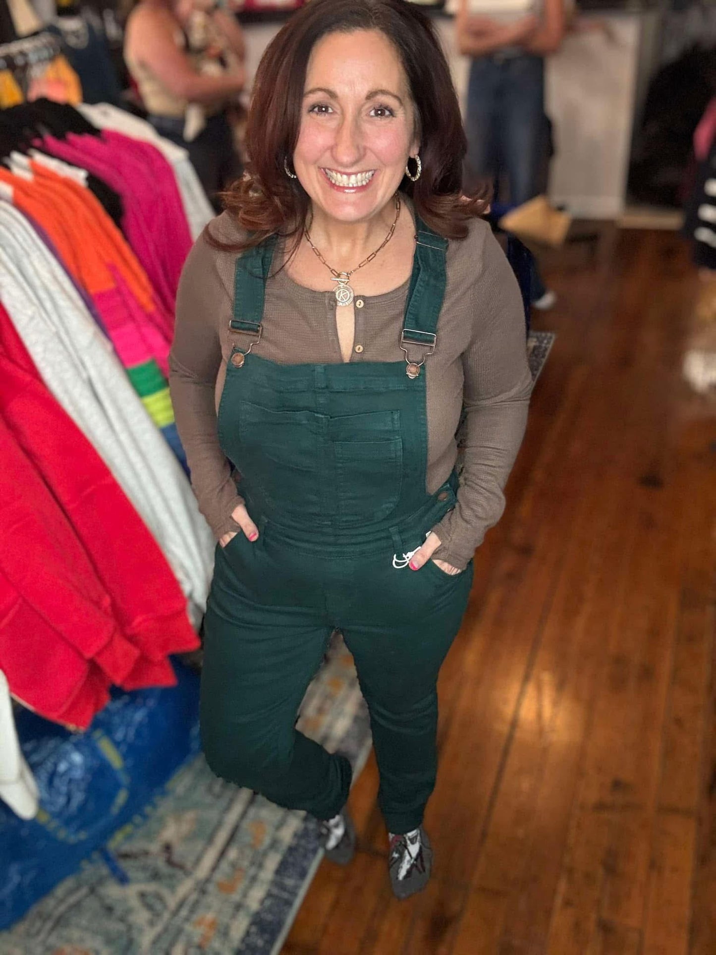 Judy Blue Garment Dyed Overalls - Teal