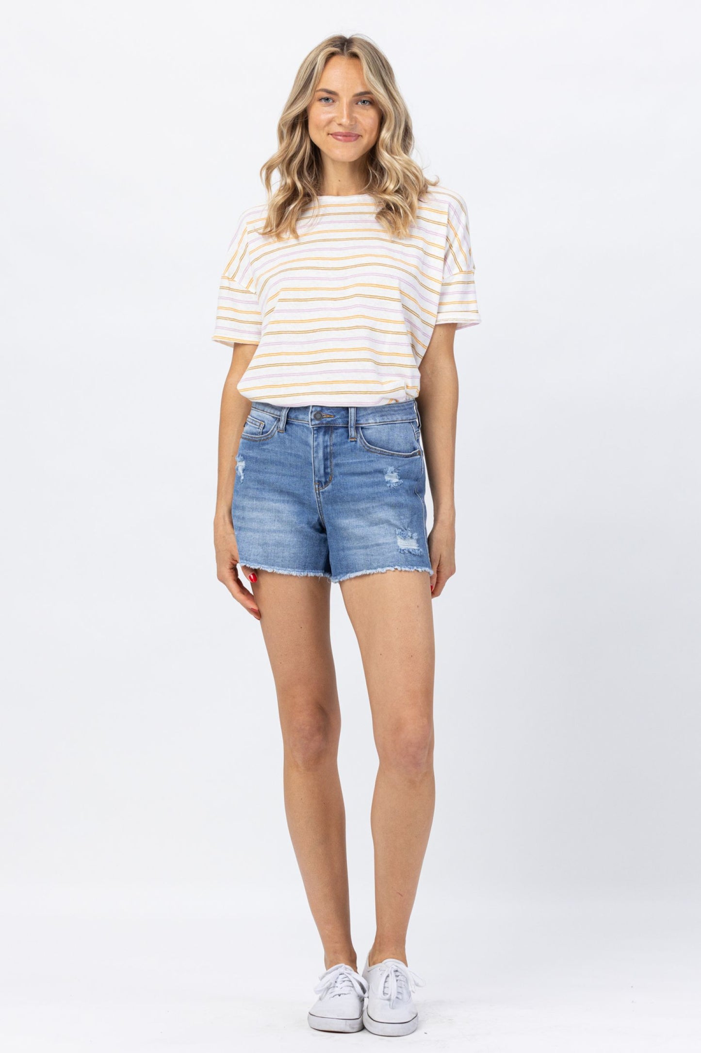 Judy Blue High Waist Distressed Shorts